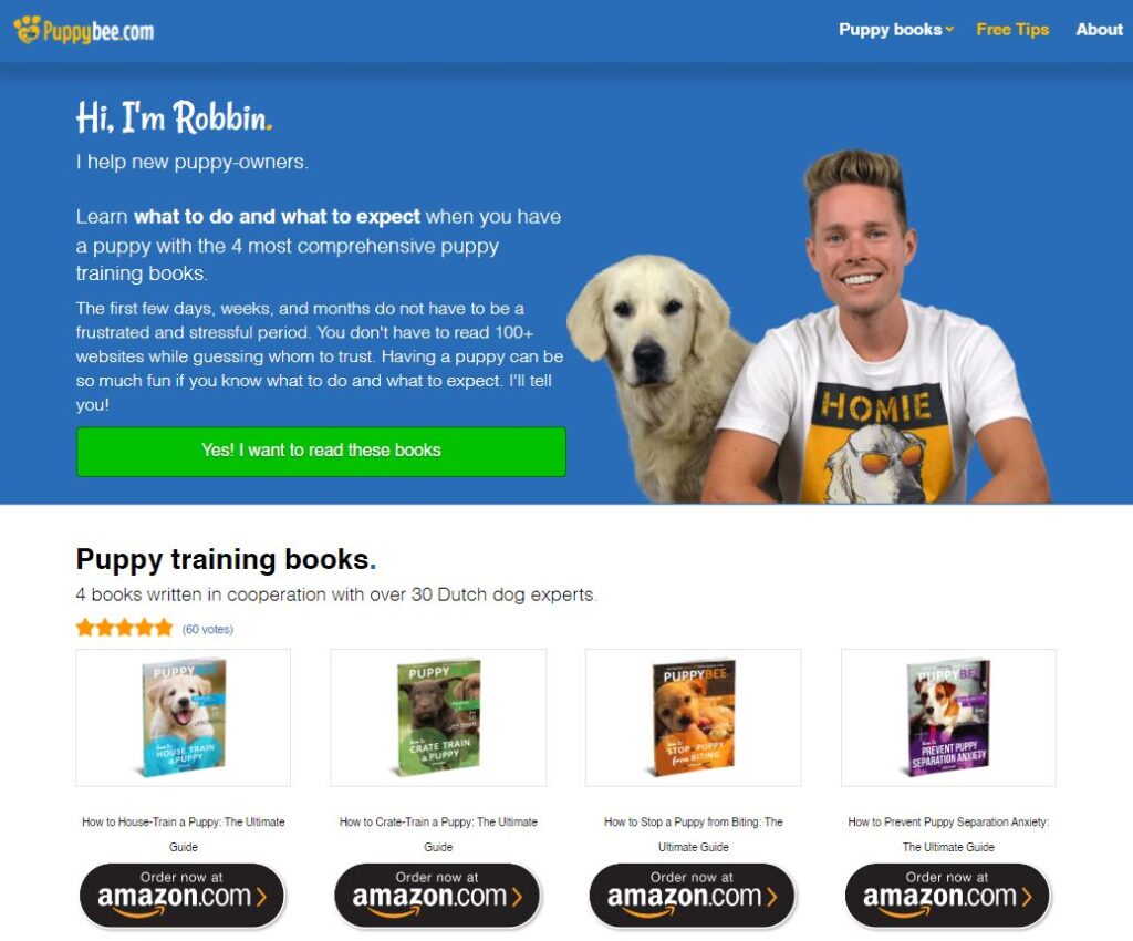 author website example homepage