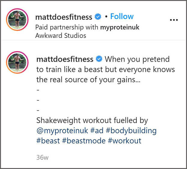 Matt Morsia aka MattDoesFitness instagram