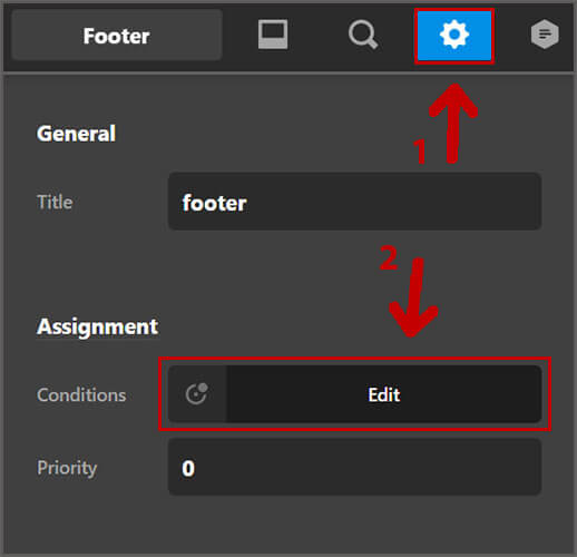 Click on Cogwheel icon & Condition to assign