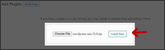 Install wordpress plugin file
