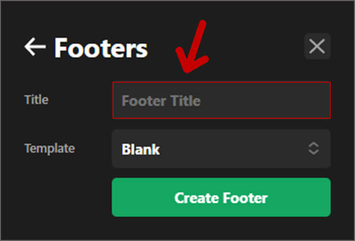 Select Footer Title