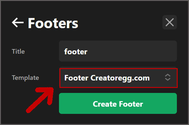 Select Footer Template
