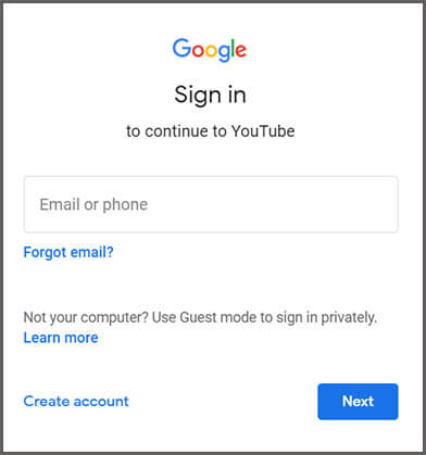 Sign in with google