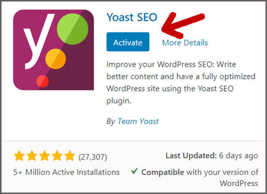 Yoast SEO Activate