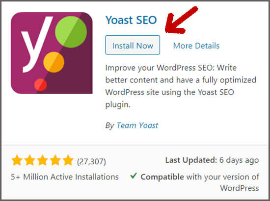 Yoast SEO install