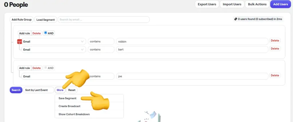 Creating & saving segments in Bento