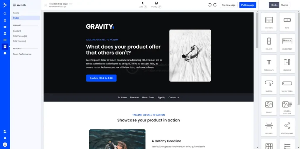 ActiveCampaign - landing page example