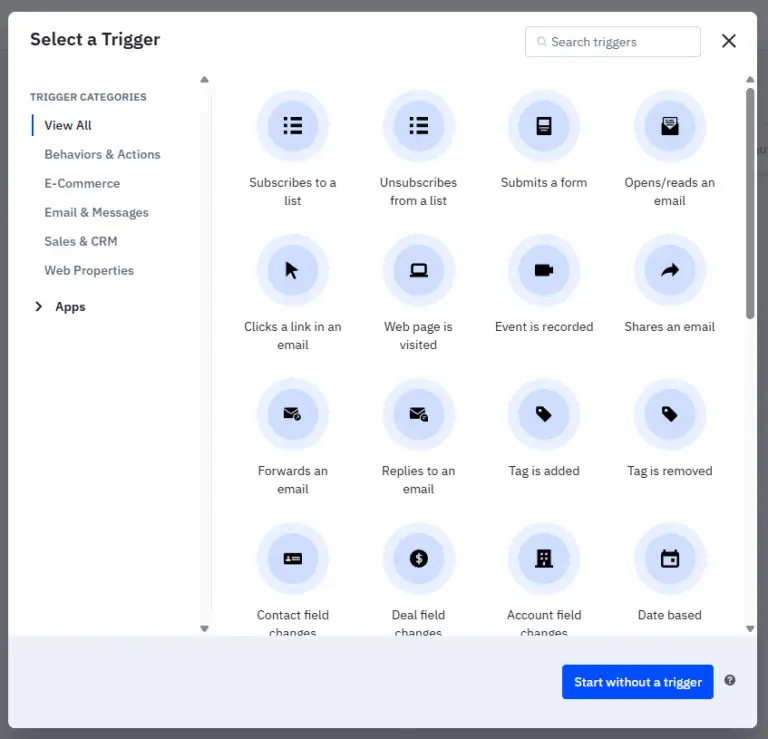 ActiveCampaign automation triggers