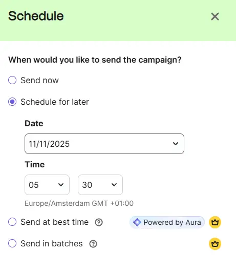 Brevo email scheduling
