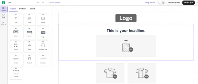Brevo’s email editor