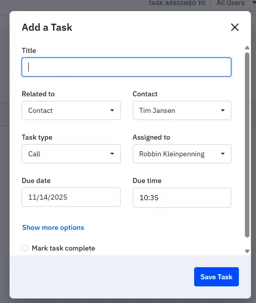 activecampaign task creation