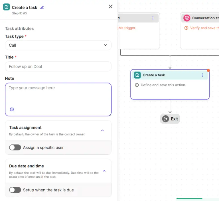 brevo automatically create tasks