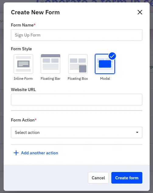 create new form activecampaign